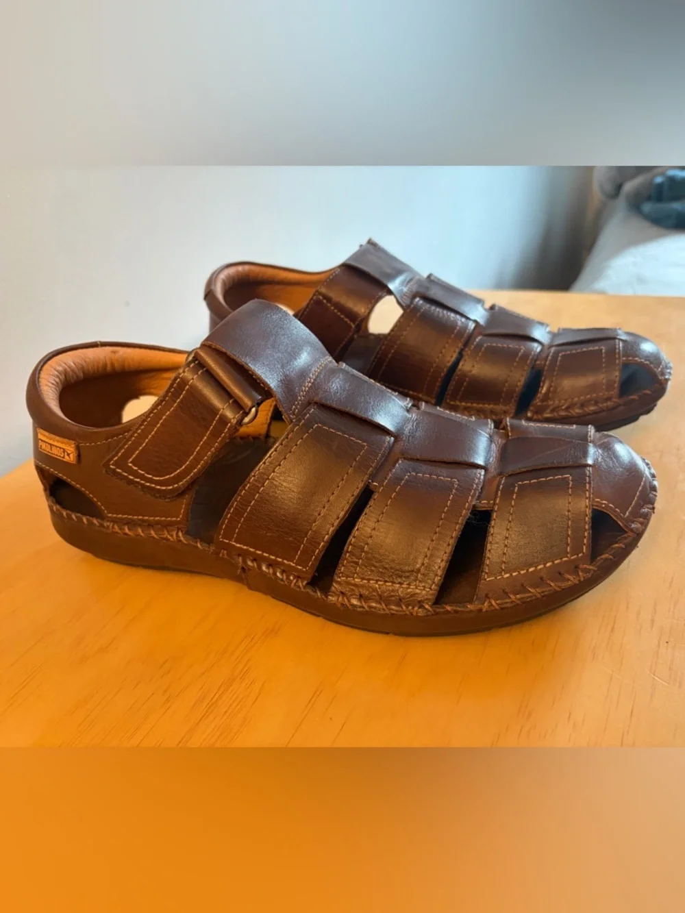Pikolinos Men's Brown Leather Fisherman Tarifa Sandal in Olmo